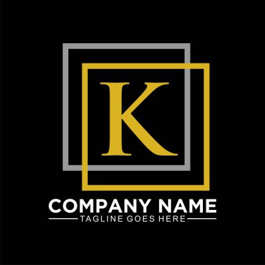 K initial logo design for business company