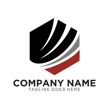 Soyut altıgen logo tasarımı kavramı