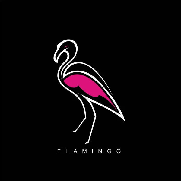 Flamingo Logo Simple Clean Design Brand — Stockvektor