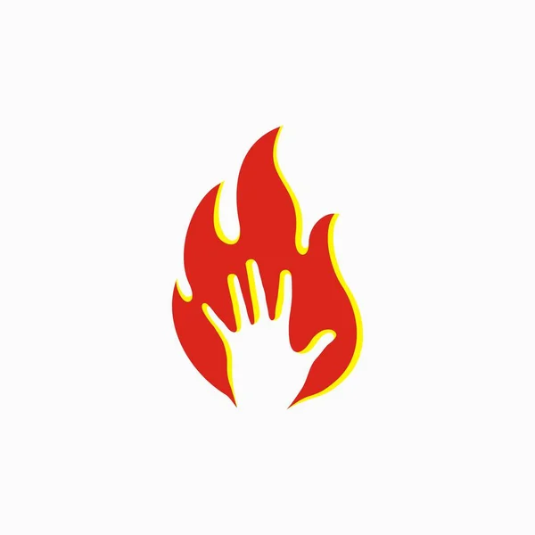 Hand Fire Vector Design Concept Logo Icon Design — Stockový vektor