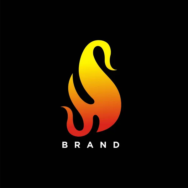 Letter Initial Logo Fire Concept — Vector de stock