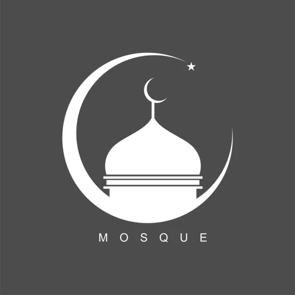 Mosque Logo Vector Design Template Islamic Symbol Icon Clean Design — ストックベクタ