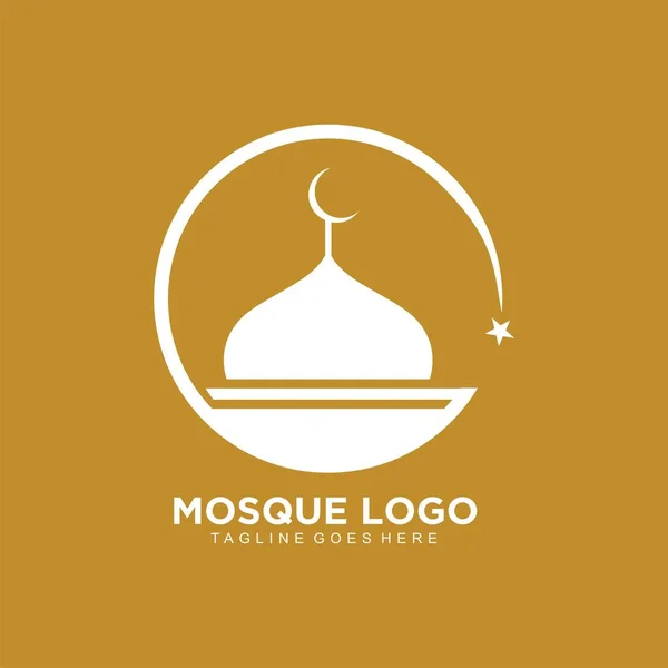 Mosque Logo Vector Design Template Islamic Symbol Icon Clean Design — Stockvektor