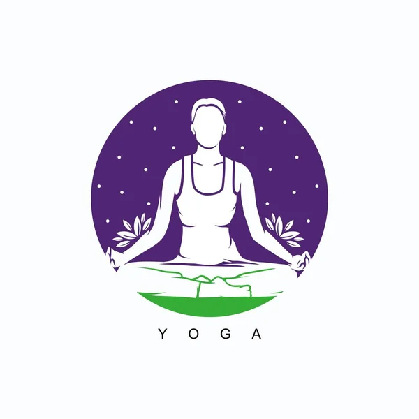 Yoga Woman Vector Design Icon One Style Yoga Pose Illustration — ストックベクタ