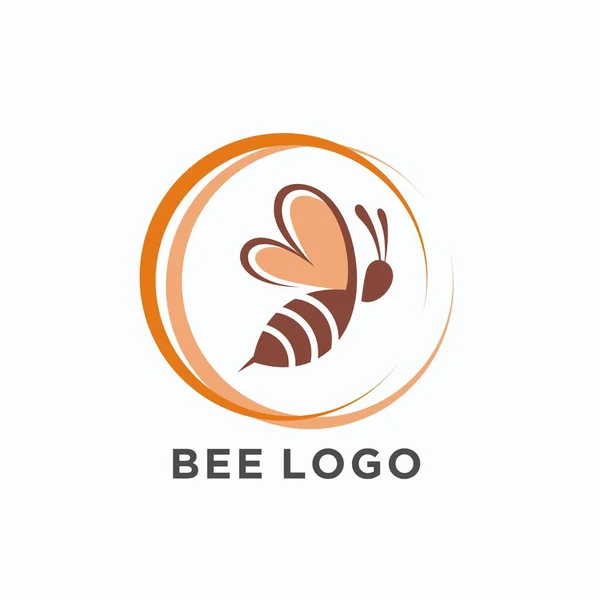 Bee Vector Logo Circle Design Template Illustration — Vetor de Stock