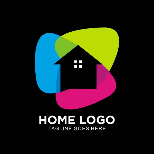 Home Logo Design Template Modern Concept Real Estate Logo Icon — Vetor de Stock