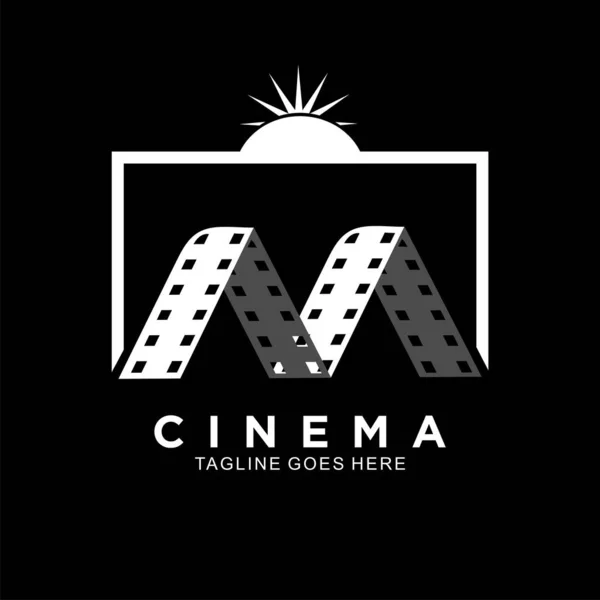 Letter Initial Logo Cinema Film Videography Design Template —  Vetores de Stock