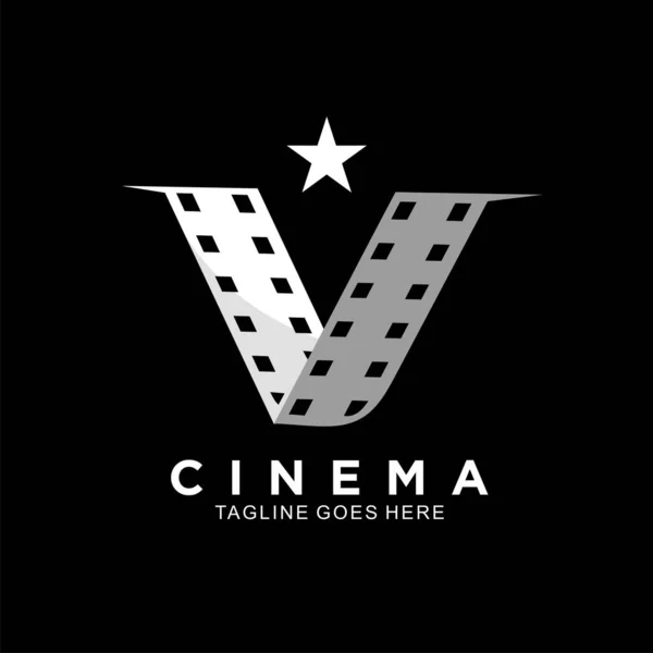 Letter Initial Logo Cinema Film Videography Design — стоковый вектор