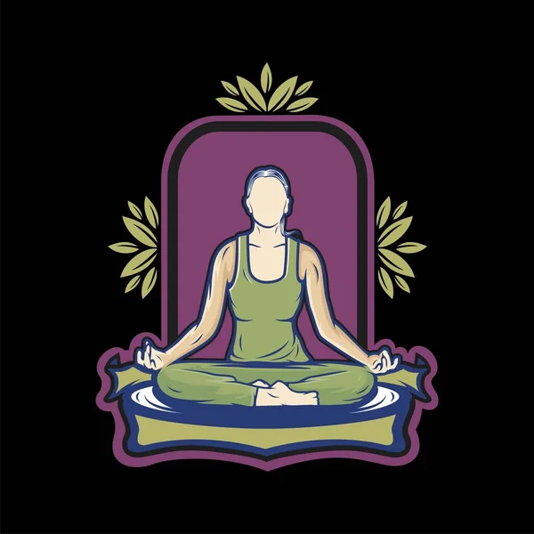 Vector Yoga Ilustración Para Logo Icono — Archivo Imágenes Vectoriales