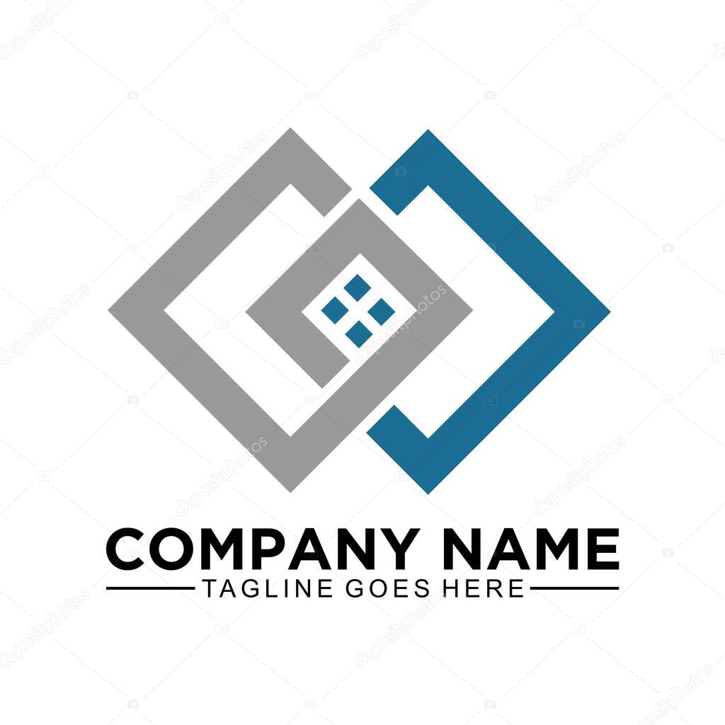 GO initial logo for real estate design concept