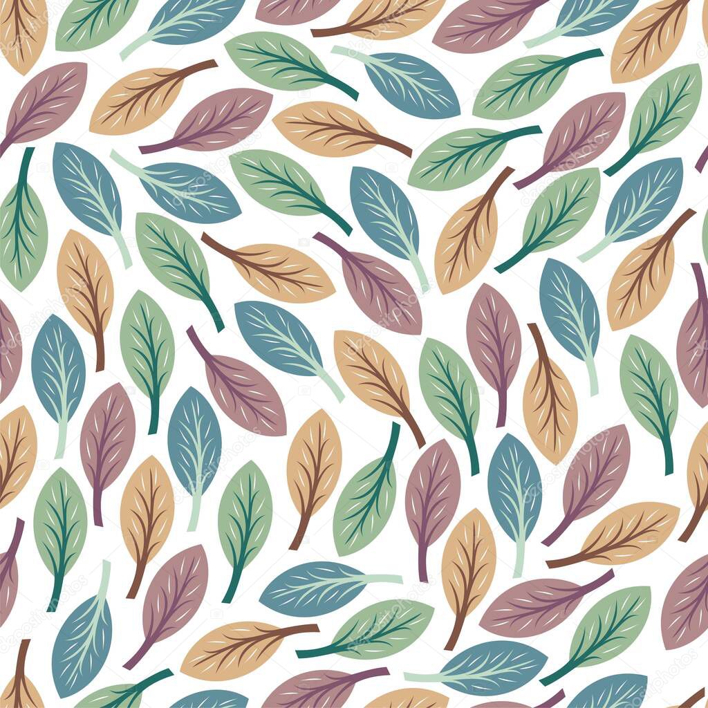 Leaf seamless pattern design vector