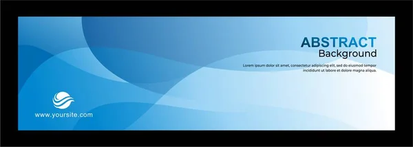 Abstracto Banner Color Azul Ondulado Banner Diseño Vector — Vector de stock