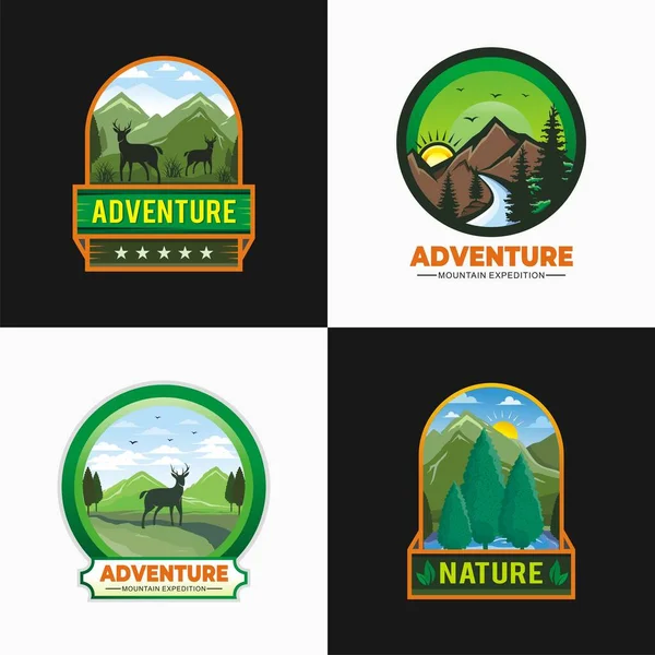 Adventure Logo Set Design Vector Illustration — Stockvektor