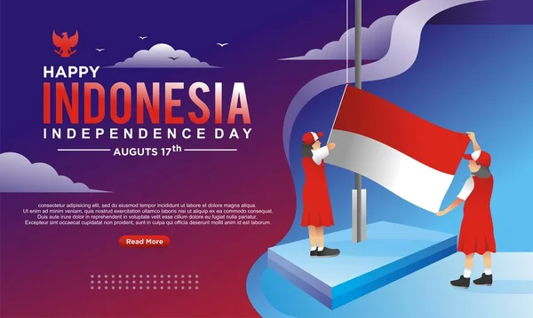 Indonesian Independence Day Illustration Design Vector - Stok Vektor