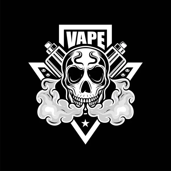 Vape Skull Vector Design — Vettoriale Stock