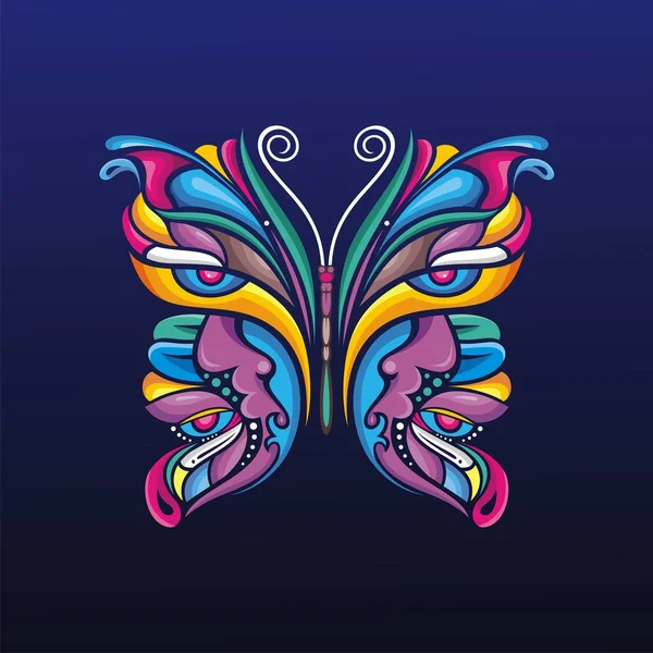 Butterfly Art Colorful Vector Design — Stock vektor