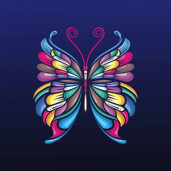Butterfly Art Colorful Vector Design — Stock vektor