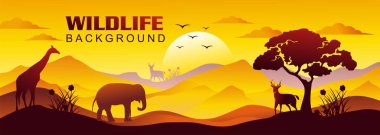 Afro ya da vahşi yaşam tasarım kavramına sahip sancak tasarım vektörü