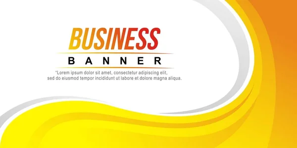 ビジネスバナーデザインテンプレートのための黄色の色波のデザイン — ストックベクタ