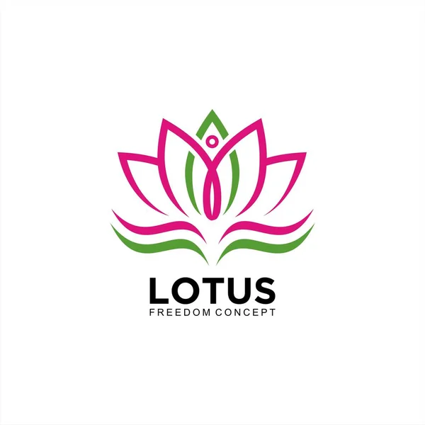 Lotus Logo Design Mit Freiheitskonzept — Stockvektor