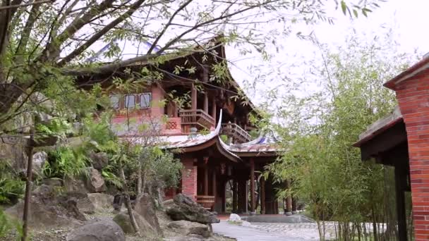 El jardín trasero de Lin An Tai Casa histórica — Vídeo de stock