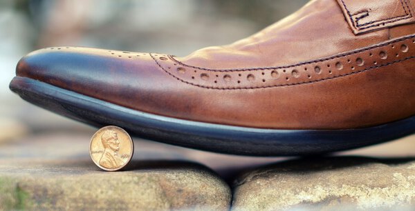 Shoes stopped the coin as a symbol of thrift and savings