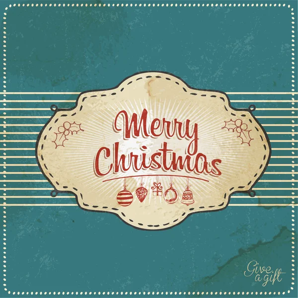 Tarjeta de Navidad Vintage azul — Foto de Stock