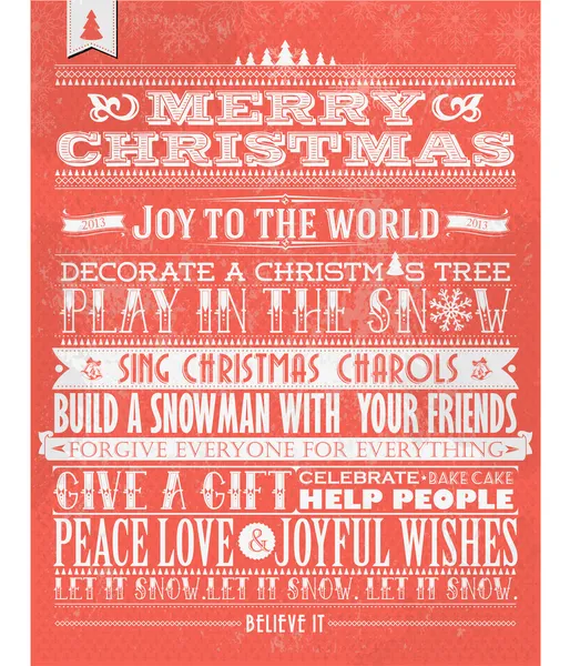 Vintage Kerstmis en gelukkig Nieuwjaar achtergrond met typografie — Stockfoto