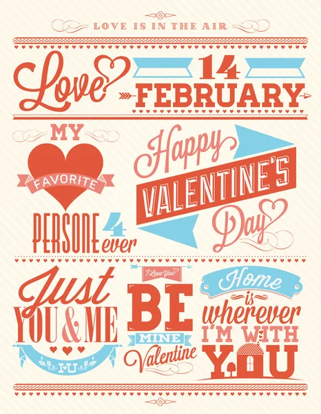 Mutlu Sevgililer günü el yazı - tipografik arka plan — Stok fotoğraf