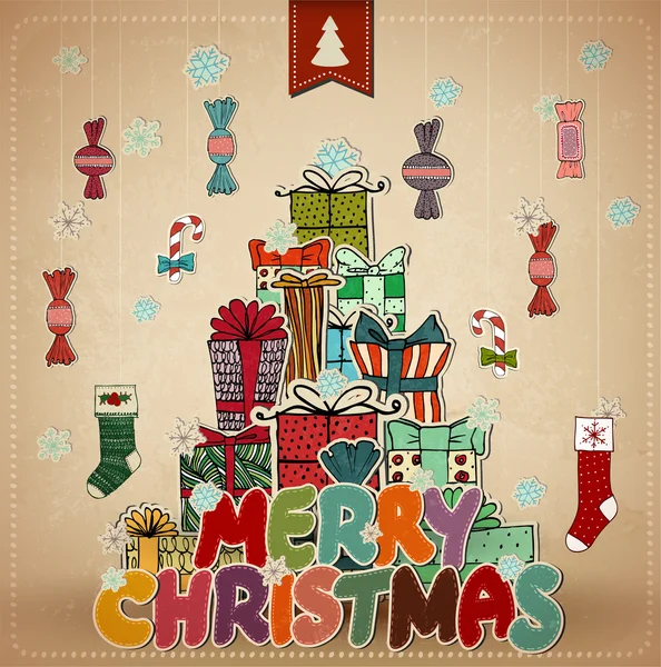 Retro Kerstmis achtergrond — Stockfoto