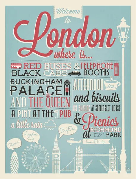 Londra tipografik arka plan