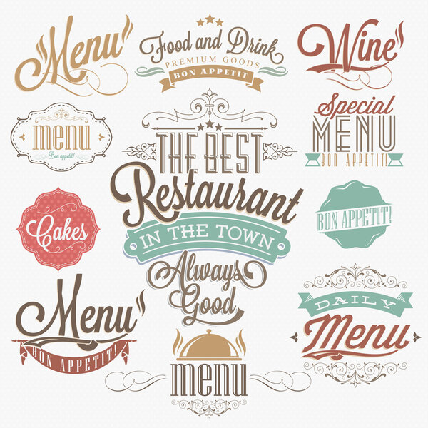 Illustration of Vintage Typographical Element for Menu