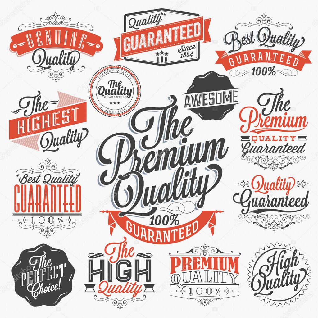 Set of Vintage Premium Quality Stickers And Elements