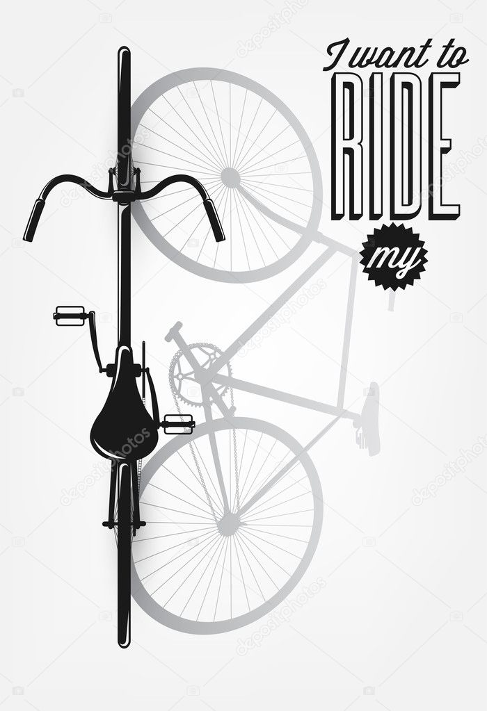 I Want To Ride My Bicycle Retro Illustration Background