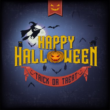 Mutlu Cadılar Bayramı tipografik arka plan