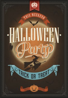 Happy Halloween Trick Or Treat, Vintage Poster illustration.