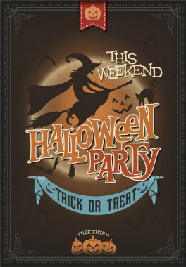 Happy Halloween Trick Or Treat, Vintage Poster illustration.