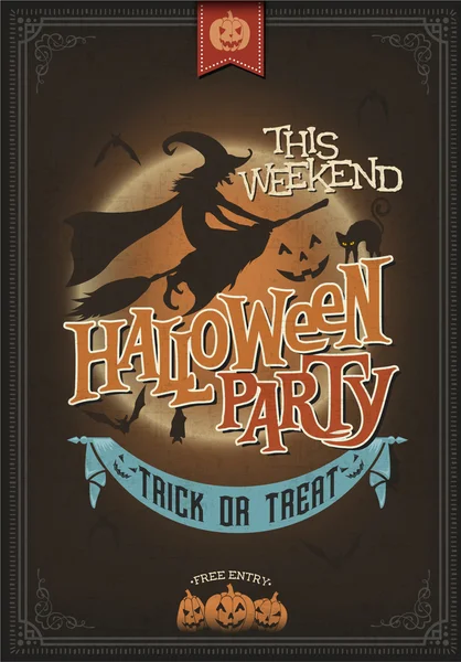 Happy Halloween Trick Or Treat, Illustration d'affiche vintage . — Photo