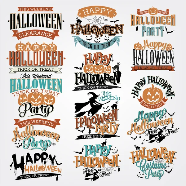 Halloween Calligraphic Designs VIntage Set — 스톡 사진