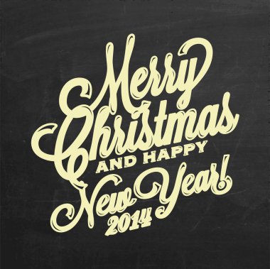 tipografi üzerinde yazı ile tebeşir tahtası ile klasik Noel ve yeni yıl arka plan