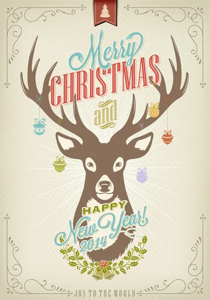 Vintage christmas typographie hintergrund — Stockfoto