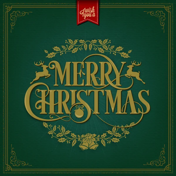 Vintage Christmas Background With Typography, Card Or Invitation — 图库照片