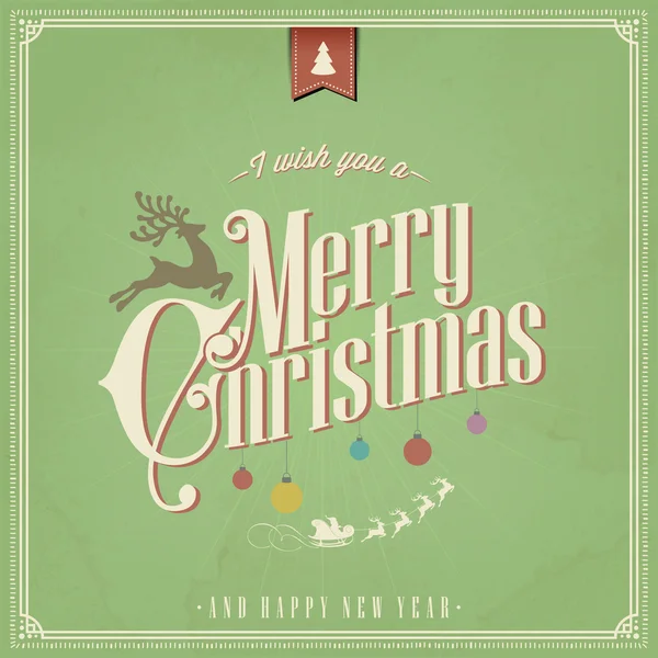 Vintage Christmas Background With Typography, Card Or Invitation — Stok fotoğraf