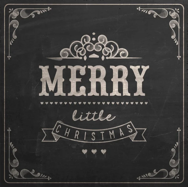 Tipografi üzerinde yazı ile tebeşir tahtası ile klasik Noel ve yeni yıl arka plan — Stok fotoğraf