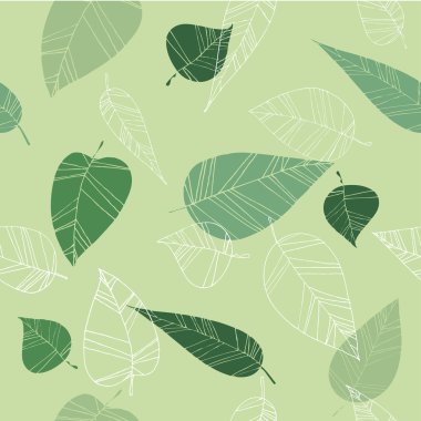 Bahar yeşil yaprak seamless modeli