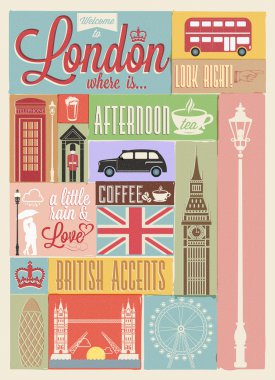 retro tarzı poster ile Londra