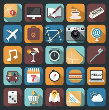 web ve mobil app için düz simgeler