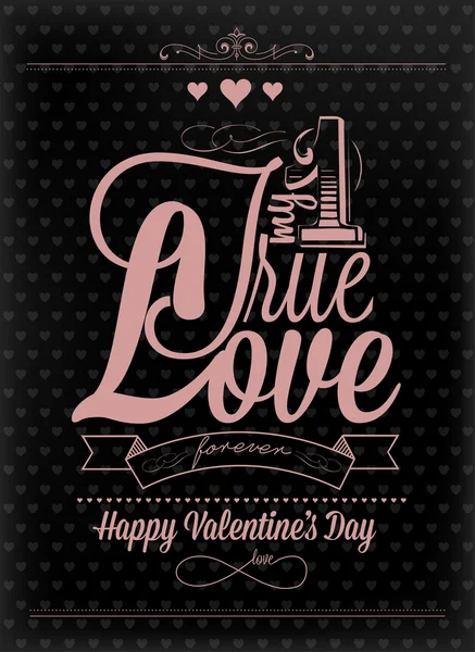 Happy Valentine's Day Hand Lettering — Stock Vector