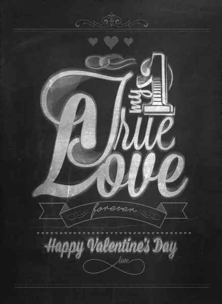 Buon San Valentino mano Lettering — Vettoriale Stock