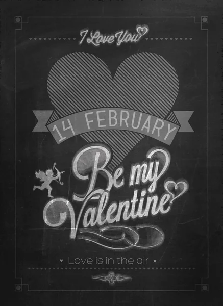 Happy Valentine's Day Hand Lettering — Stock Vector